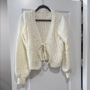 Elegant Cream Cable Knit Sweater